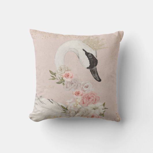Swan Nursery Baby Nursery Peony Pillow Crown Kussen (Voorkant)