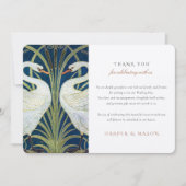 Swan omhelzen bruiloft dank u kaart (Voorkant)