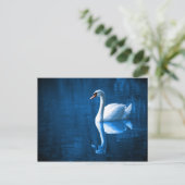 Swan op de rivier briefkaart (Staand voorkant)