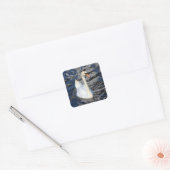 Swan op een meer vierkante sticker (Envelop)
