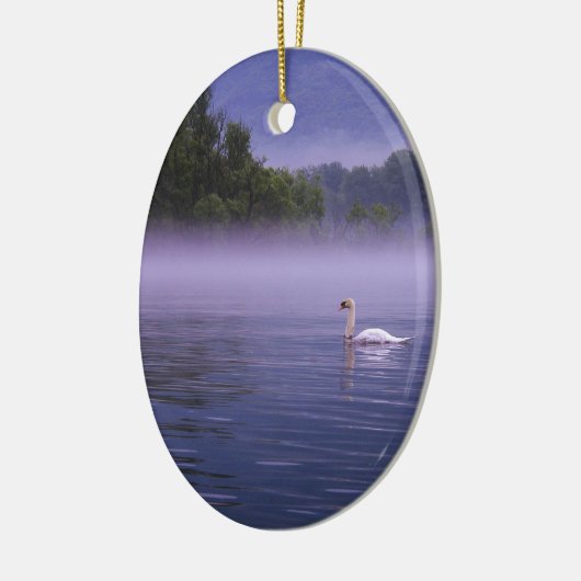 Swan op het meer keramisch ornament (Links)