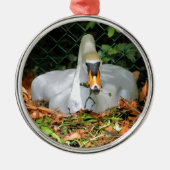 Swan op zijn nest metalen ornament (Voorkant)