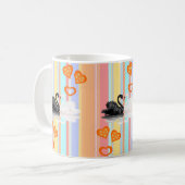 Swan Oranje Hearts Stripe Mok (Voorkant links)