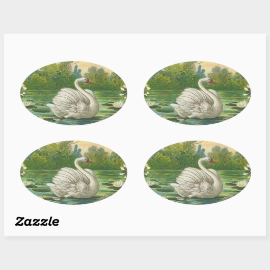 Swan Ovale Sticker (Vel)