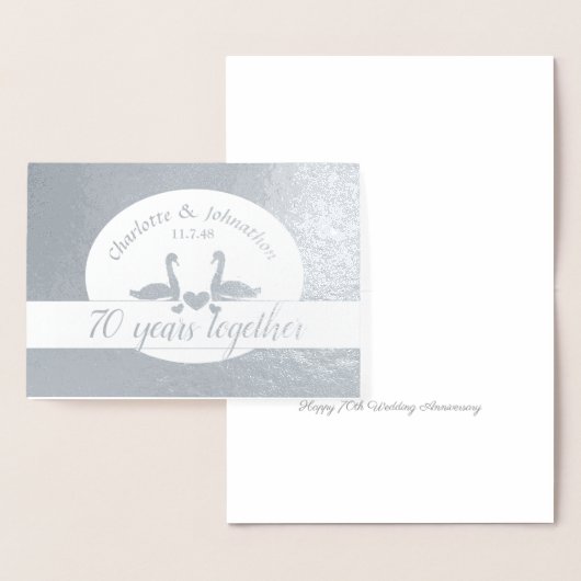 Swan-paar 70e platina trouwdag folie kaarten (Display)