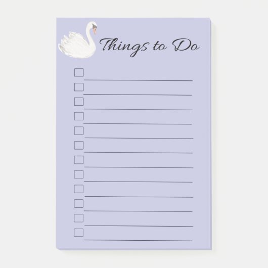 Swan Paarse dingen om te doen Post-it® Notes (Voorkant)