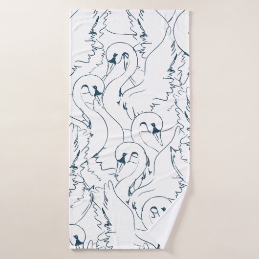 Swan Pattern Seamless swan, patroon, abstract, rug Badhanddoek (Badhanddoek)