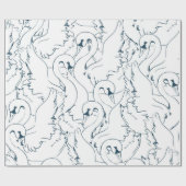 Swan Pattern Seamless swan, patroon, abstract, rug Cadeaupapier (Vlak)