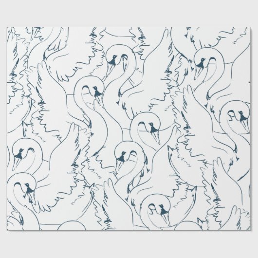 Swan Pattern Seamless swan, patroon, abstract, rug Cadeaupapier (Vlak)