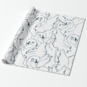 Swan Pattern Seamless swan, patroon, abstract, rug Cadeaupapier (Uitgerold)