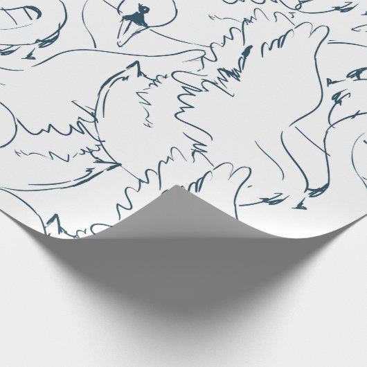 Swan Pattern Seamless swan, patroon, abstract, rug Cadeaupapier (Hoek)