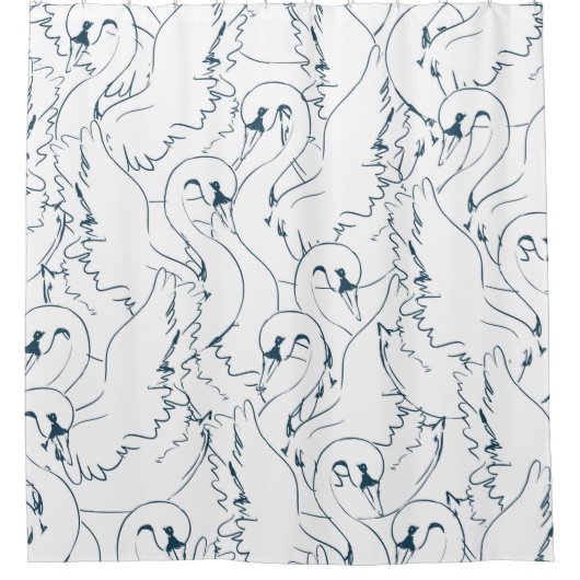 Swan Pattern Seamless swan, patroon, abstract, rug Douchegordijn (Voorkant)