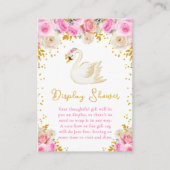 Swan Pink and Gold Roses Display Shower Informatiekaartje (Voorkant)