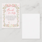 Swan Pink Bow Floral Baby Shower Books for Baby Informatiekaartje (Voorkant / Achterkant)