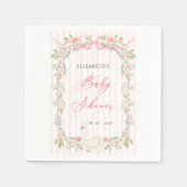 Swan Pink Bow Floral Baby Shower Servet (Voorkant)