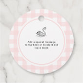 Swan Pink Gingham gestrooid met liefde Bedankjes Labels (Achterkant)