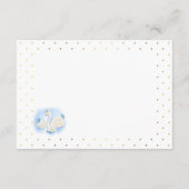 Swan Pond Gold Blue Baby shower Hartelijk dank Informatiekaartje (Achterkant)