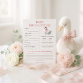 Swan Predictions Baby Shower Game Card Kaart