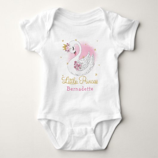 Swan Princess 1st Birthday Baby Bodysuit (Voorkant)