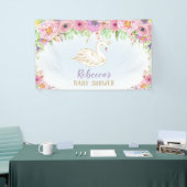 Swan Princess Baby shower Achtergrond Muurdecorati Spandoek (Beurs)