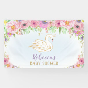 Swan Princess Baby shower Achtergrond Muurdecorati Spandoek