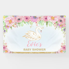 Swan Princess Baby shower Floral Backdrop Decor Spandoek