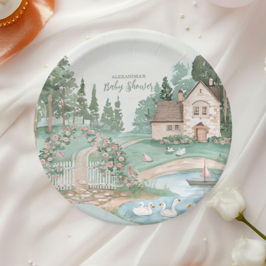 Swan Princess Baby shower Papieren Bordje
