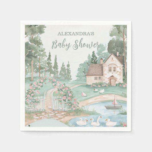 Swan Princess Baby shower Servet (Voorkant)