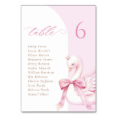 Swan Princess Baby shower Tafel Zitplaatsen Kaart (Voorkant)