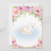 Swan Princess Baby shower Uitnodiging Bloemenmeisj (Achterkant)