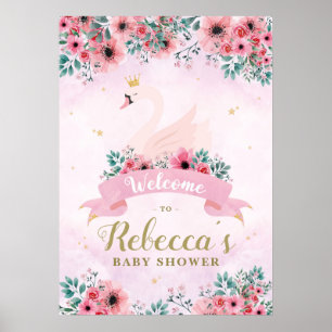 Swan Princess Baby shower Welkomstteken Poster