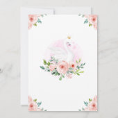 Swan Princess Birthday Party Invitation Kaart (Achterkant)