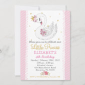 Swan Princess Birthday Party Invitation Kaart (Voorkant)