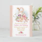 Swan Princess Birthday Party Kaart (Staand voorkant)