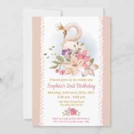 Swan Princess Birthday Party Kaart