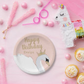 Swan Princess Birthday Party Papieren Bordje (Feest)