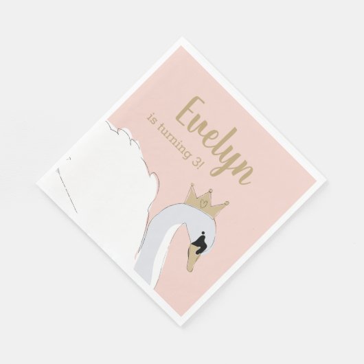 Swan Princess Birthday Party Servet (Hoek)