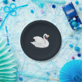 Swan Princess Black en White Papieren Bordje (Feest)