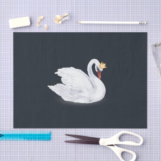 Swan Princess Black en White Tissuepapier (Craft)