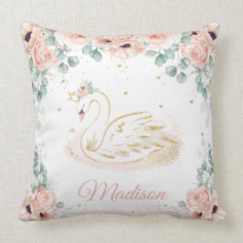 Swan Princess Blush Peach Pink Floral Greenery Kussen