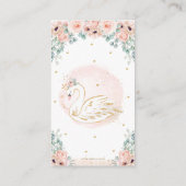 Swan Princess Blush Pink Floral Diaper Raffle Informatiekaartje (Achterkant)