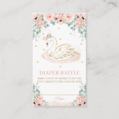Swan Princess Blush Pink Floral Diaper Raffle Informatiekaartje (Voorkant)