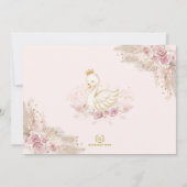  Swan Princess Boho Pink Floral Birthday Kaart (Achterkant)