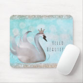 Swan Princess Faux Gold Glitter Chic Fairy Tale Muismat (Met muis)