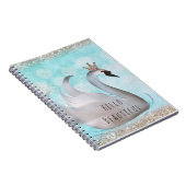 Swan Princess Faux Gold Glitter Chic Fairy Tale Notitieboek (Rechterzijde)