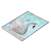 Swan Princess Faux Gold Glitter Chic Fairy Tale Notitieboek (Linkerzijde)