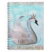 Swan Princess Faux Gold Glitter Chic Fairy Tale Notitieboek (Voorkant)