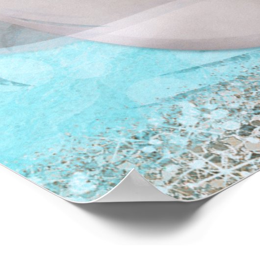 Swan Princess Faux Gold Glitter Fairy Tale Party Poster (Hoek)