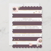 Swan Princess Florals & Greenery Girl Baby shower Kaart (Achterkant)