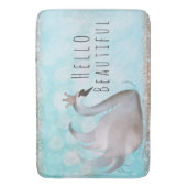 Swan Princess Glitter Gold Fairy Tale Bath Mat (Voorkant Verticaal)